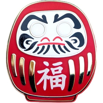 Leon Romer kovový pin daruma panenka 30 mm