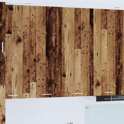 vidaXL Висящ шкаф с врата Старо дърво 80 x 31 x 100 см Инженерно дърво (884368)