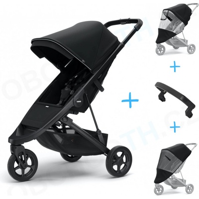 Thule Set 4v1 Spring Black / Midnight Black 2024 + pláštenka + ochranná sieť + madlo