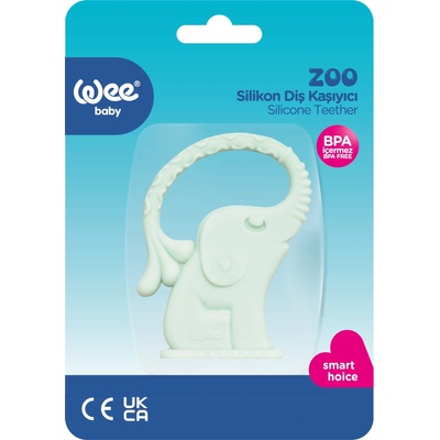 Wee Baby Силиконова гризалка Wee Baby - Zoo, слон, зелена (389)