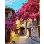 Smart Flamingo Creative set Flamingo Line Painting by numbers 40x50cm Street with flowering trees (fys055)