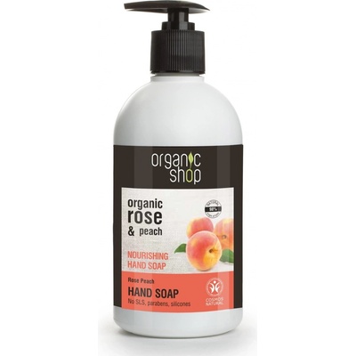 Organic Shop tekuté mýdlo Růže a Broskev 500 ml