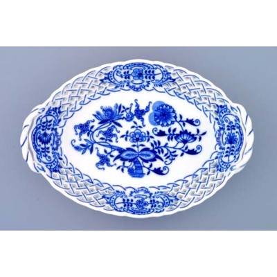 Cibulák originál cibuľový porcelán Košík prelamovaný 21 cm