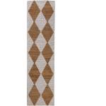 Flair Rugs Бяла/естествена ръчно изработена пътека със смес от юта 80x230 cm Effie Diamond - Flair Rugs (503119380196)