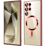 Techsuit Калъф за Samsung Galaxy S24 Ultra - Techsuit - Луксозен кристален MagSafe - Червен (KF2324766)