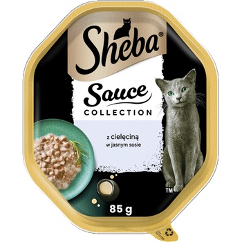 Sheba Sauce Collection тава 85g - пълноценна влажна храна за възрастни котки, парченца с телешко месо, в сос