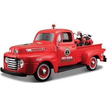 Maisto - Harley-Davidson Custom, 1948 Ford F-1 Pick up + 1936 EL Knucklehead, 1: 24