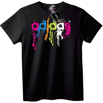 NOONEBRAND Тениска Adidas с цветни пръски - 3XL, Black