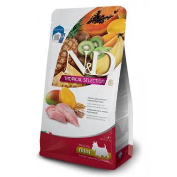 Farmina N&D Dog Grain Free Tropical Selection Adult MINI Chicken and Tropical fruits - суха храна за кучета над 1 година от дребни породи, с пилешко, спелта, овес и тропически плодове - 5 кг Италия - PND0500061