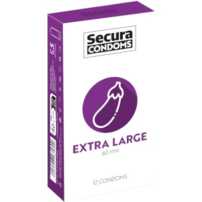 Secura Eggplant extra large condom 60mm 12 ks