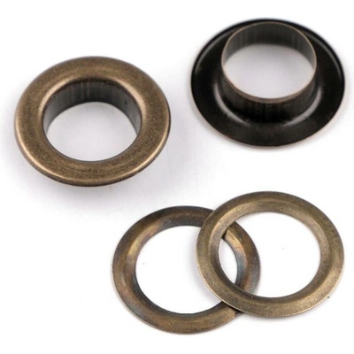 Průchodky s podložkou vnitřní Ø10 mm / vnější Ø16 mm Varianta: 3 staromosaz, Balení: 50 pár