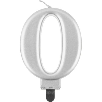 Image 1 of Godan Свещ за рожден ден 0 металик сребриста