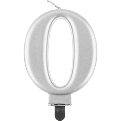 Godan Свещ за рожден ден 0 металик сребриста