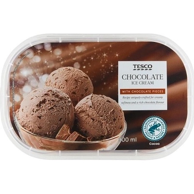 Tesco Smotanový mrazený krém čokoládový s kúskami čokolády 900 ml
