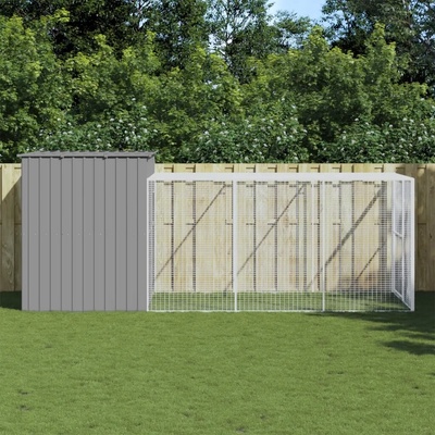 vidaXL Búda pre psa s výbehom bledosivá 214 x 457 x 181 cm