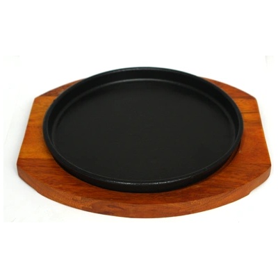 HORECANO HORECANO-Чугунен сач Ø28cm с дървена подложка (HC-9876) 0432-4 (019876)