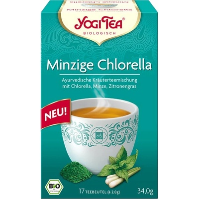 Yogi Tea Minty Chlorella Ajurvédsky bylinný čaj porciovaný BIO 17 × 1,95 g