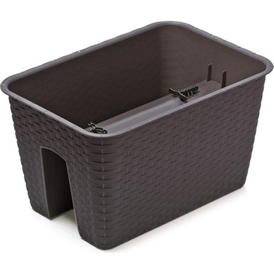 PROSPERPLAST RATOLLA květináč na zábradlí antracit 39.6 x 27.2 x 22.5 cm