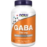NOW NOW GABA 750mg, 200 Veg Capsules