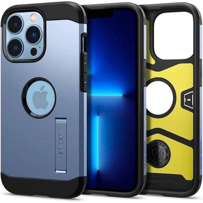 Spigen Tough Armor Case - хибриден кейс с най-висока степен на защита за iPhone 13 Pro Max (син)