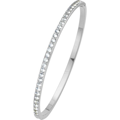 CRYSTalp Pevný oceľový náramok s kryštálmi Classic 22160.E