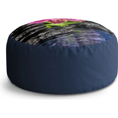 Sablio Taburet Circle Orchidej na kamenech: 38x48 cm