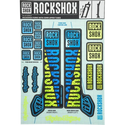 Rock Shox kit nálepiek Troy Lee Designs 35 mm MY18 PIKE/Lyrik/Yari/Domain/Revelation