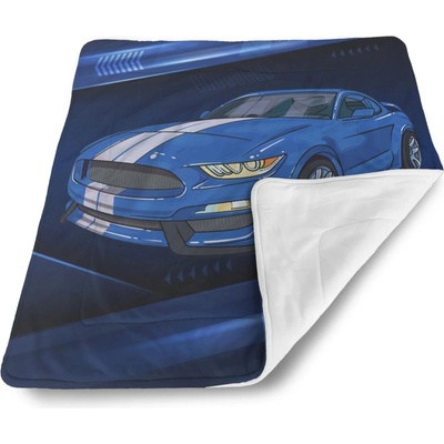 Sablio Detská deka pre bábätko Mustang Modré pozadí s pruhy