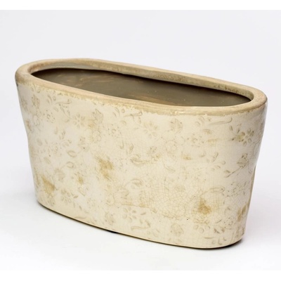 OBAL HRANTÍK KERAMIKA VZOR KVETY HNEDÉ 25x12x12,5CM SUPER CENA!
