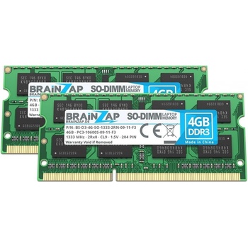 Brainzap DDR3 8GB 1333MHz CL9 (2x4GB) PC3-10600S-09-11-F3