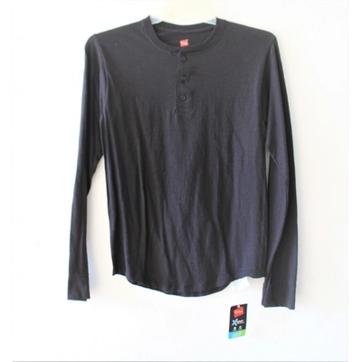 Triko pánské s dlouhým rukávem Hanes antracit