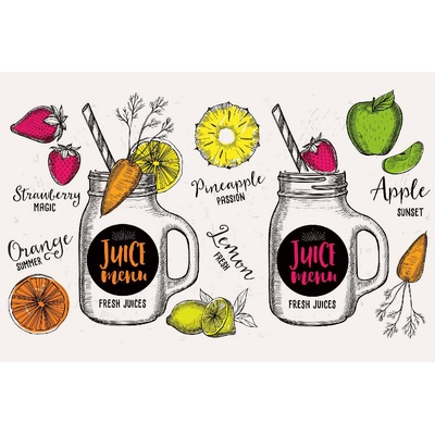 DIMEX ART Флизелинов фототапет меню със сода 375 x 250 см