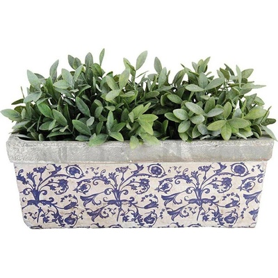 Esschert Design BETONOVÝ KVĚTINÁČ KELLY 15X39,5 CM BÍLÁ/MODRÁ