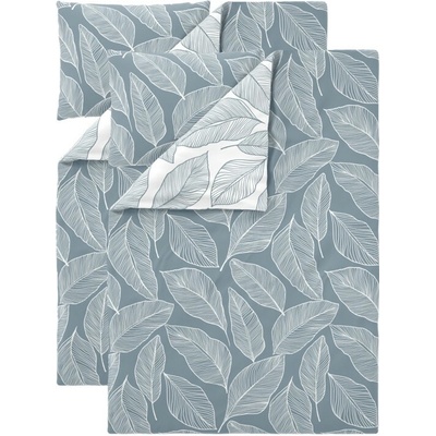 LIVARNO povlečení z mikrovláknitého saténu listy/modrá 140x200 70x90 – Sleviste.cz