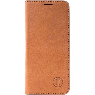 JT BERLIN BookCase Tegel Case - хоризонтален кожен (естествена кожа) калъф тип портфейл за Samsung Galaxy S20 (кафяв)
