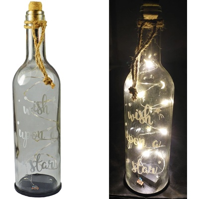 HOME Fľaša sklenená LED so svetlom 30 cm