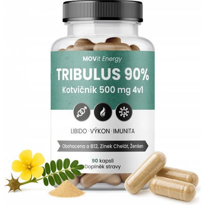 MOVit TRIBULUS 90% Kotvičník 500mg 4v1 90 kapslí – Hledejceny.cz