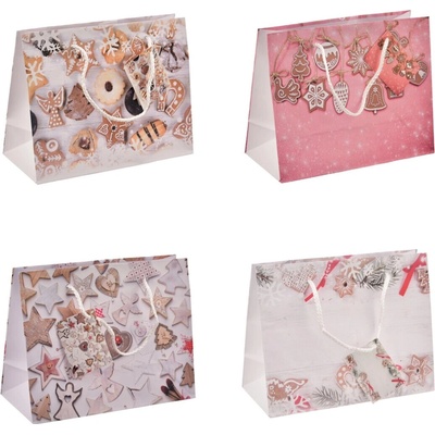 Darčeková taška s vianočným motívom cukroviniek 23 × 10 × 18 cm, mix 4 motívov