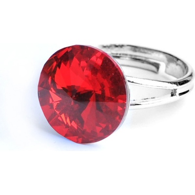 JSB prsten červený Rivoli se Swarovski Elements Light Siam vs-47112212