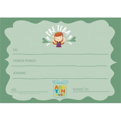 Agátin darčekový voucher: 100 EUR