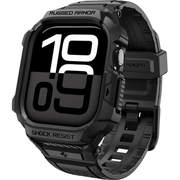 Spigen Удароустойчив кейс с каишка за Apple Watch 10 / 11 (42mm) от Spigen Rugged Armor Pro V2 - Matte Black (8800283316261)