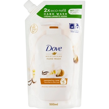 Dove Purely pampering tekuté mydlo s bambuckým máslem a vůní vanilky náhradní náplň 500 ml