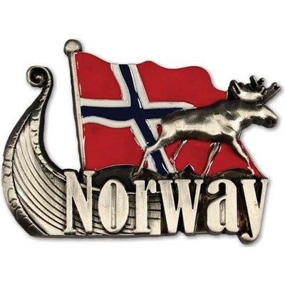 Magnet NORWAY s losem a lodí