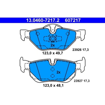 ATE Sada brzdových platničiek kotúčovej brzdy 13046072172