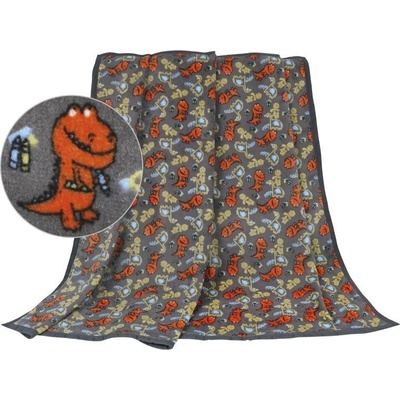 Bellatex Ella prikrývka dinosaurus sivá 75x100