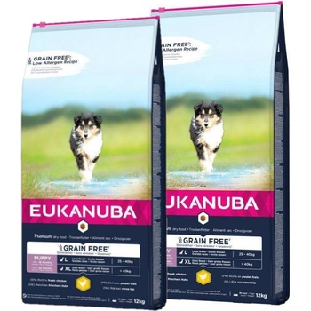 Eukanuba Grain Free Puppy Large Breed Chicken 2 x 12 kg