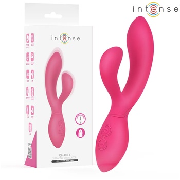 Вибратор с клитор стимулатор и гъвкава форма, 19, 7см. - Intense Charly (D-245068)