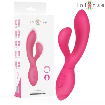 Вибратор с клитор стимулатор и гъвкава форма, 19, 7см. - Intense Charly (D-245068)
