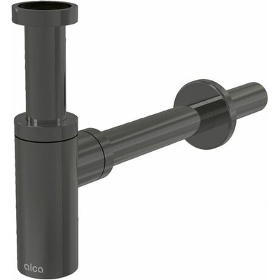 Alcadrain Umyvadlový sifón, Gun Metal lesklý A400-GM-P