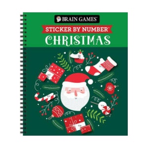 Brain Games - Sticker by Number: Christmas (28 Images to Sticker - Santa Cover - Bind Up) | Brain Games, New Seasons (ISBN: 9781639383764)